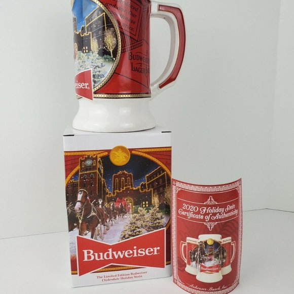 2020 Budweiser Holiday Beer Stein Clydesdale NIB/COA Christmas Mug 41st - Picture 3 of 4